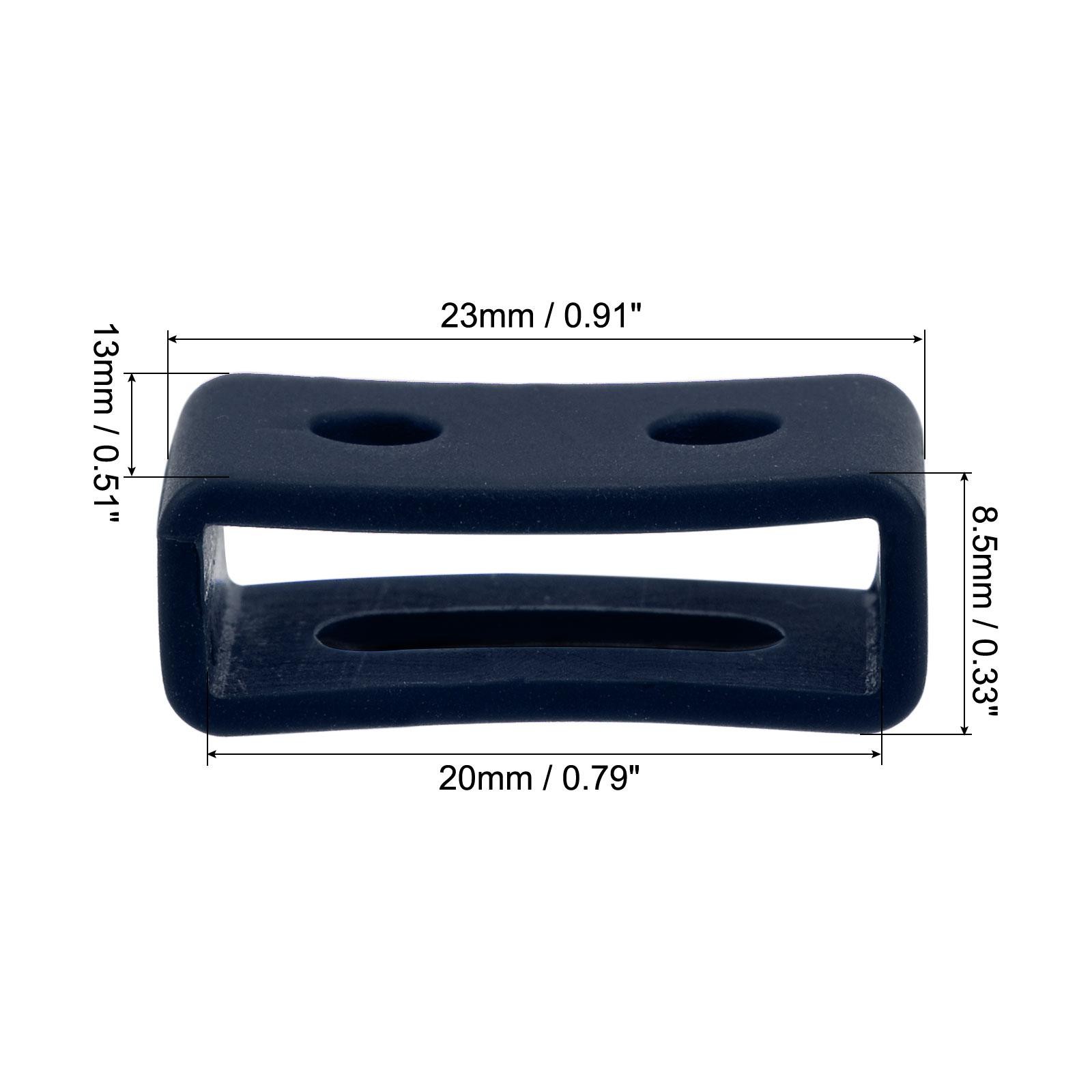 Watch Band Strap Loops Silicone for 20mm Width Watch Band, Navy Blue 2 Pcs