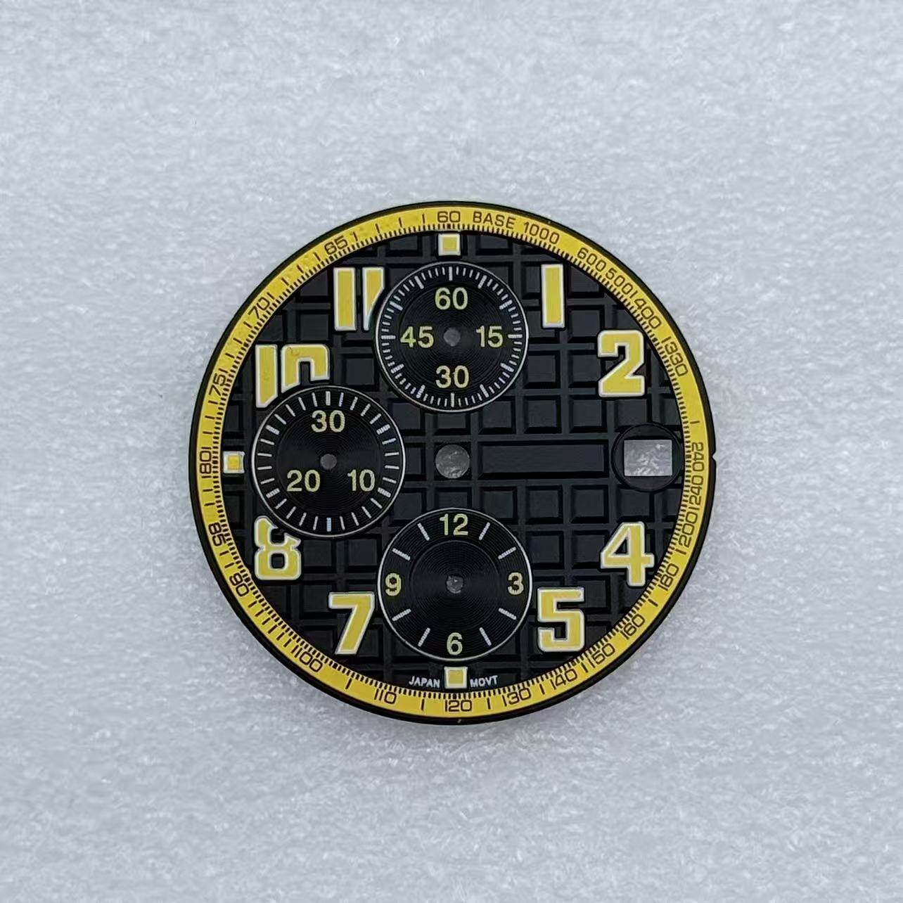 31.8Mm Multifunctional Digital Watch Dial Green Luminous for Vk67 Movement Parts