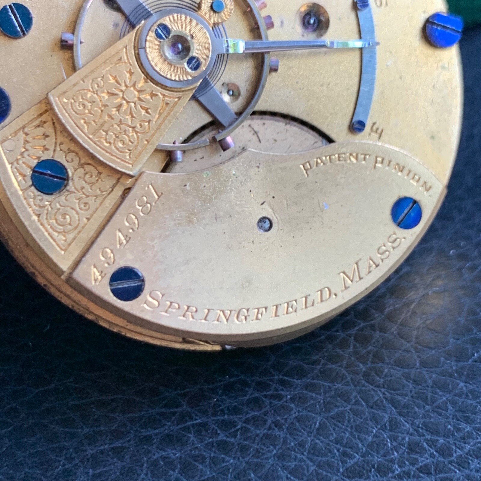 1887 Hampden Grade Springfield 18S 7 Jewels Hunter Case Movement PARTS / REPAIR