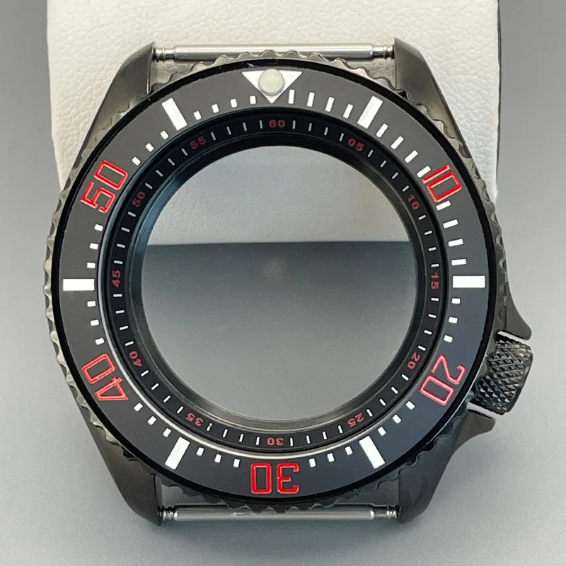 Black SKX007 Case 42mm NH35/36 Flat Sapphire Stainless Steel 22mm