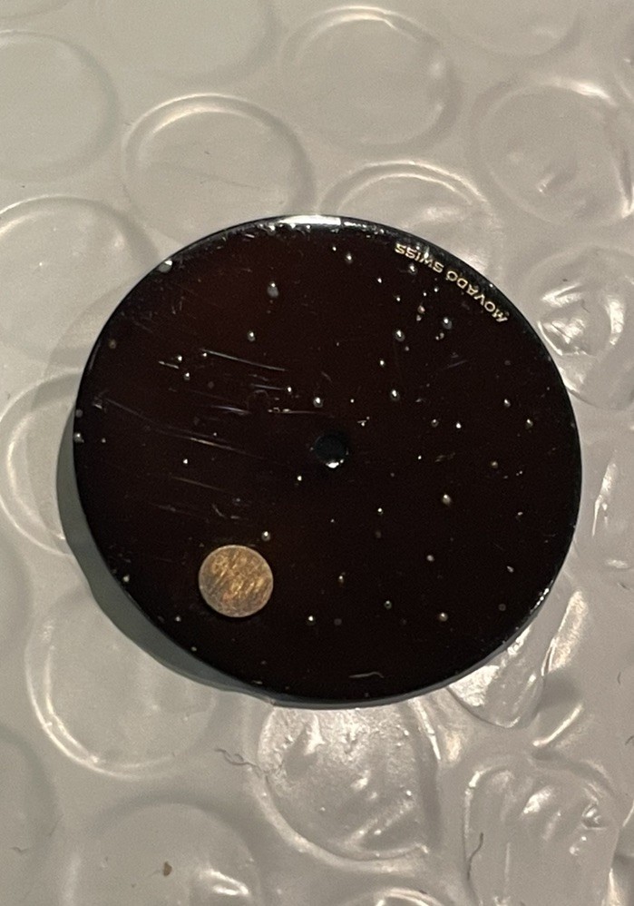 Movado Black Museum Swiss-Made 21.47mm Watch Dial Speckled NOS