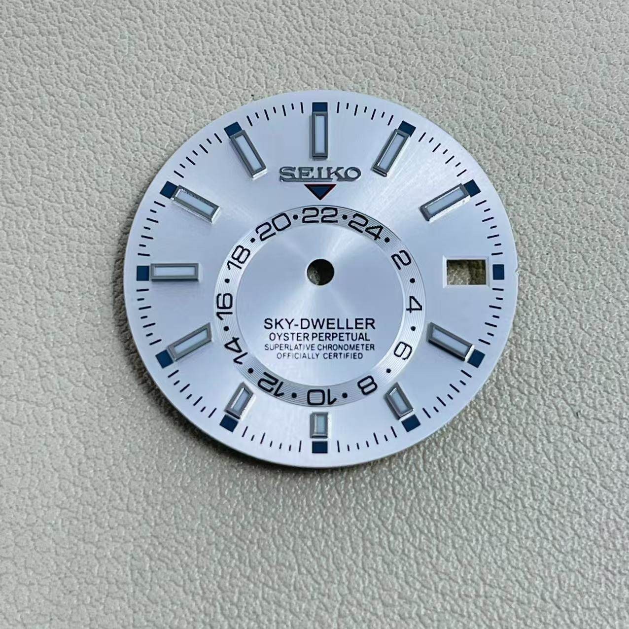 28.5mm Watch Dial Blue Green Luminous For Seiko NH35 NH36 Movement Watches Parts