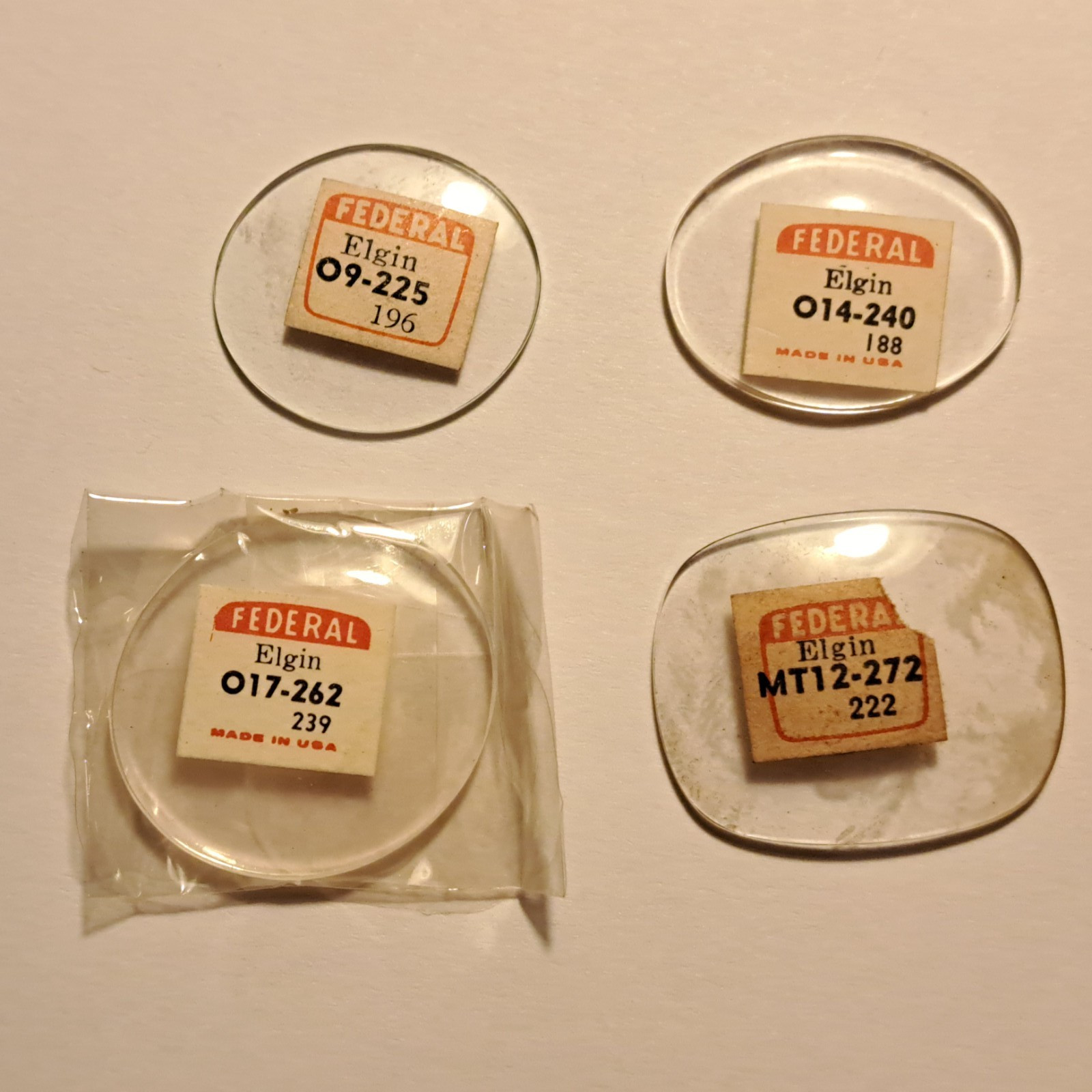 ELGIN OVAL GLASS CRYSTALS for vintage wristwatches