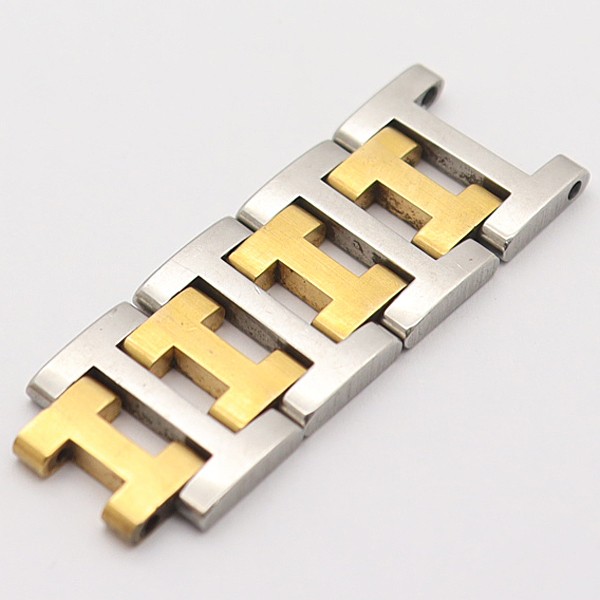 Genuine Hermes watch strap 4 links 14mm two-tone for men’s