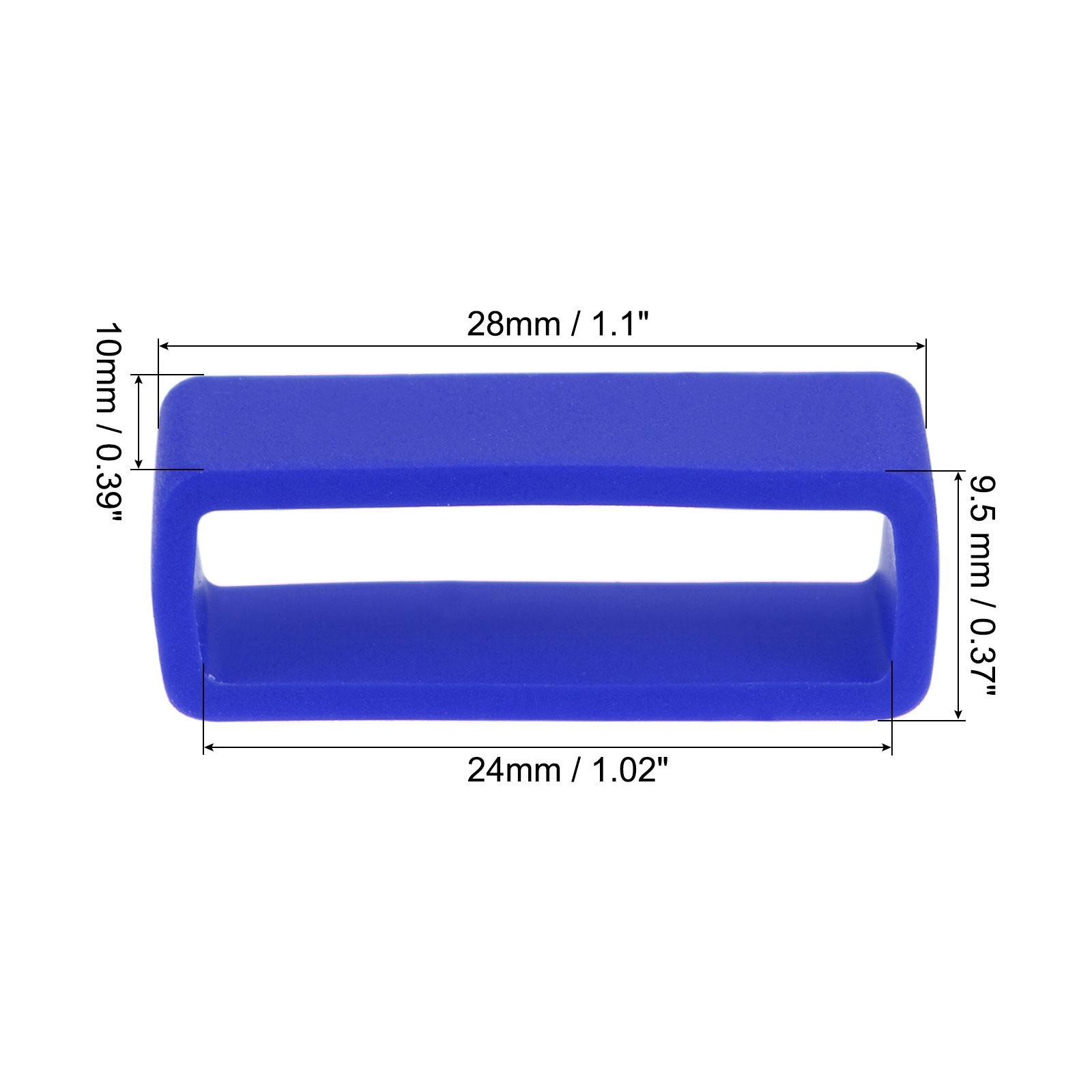 Watch Band Strap Loops Silicone for 24mm Width Watch Band, Blue 4 Pcs