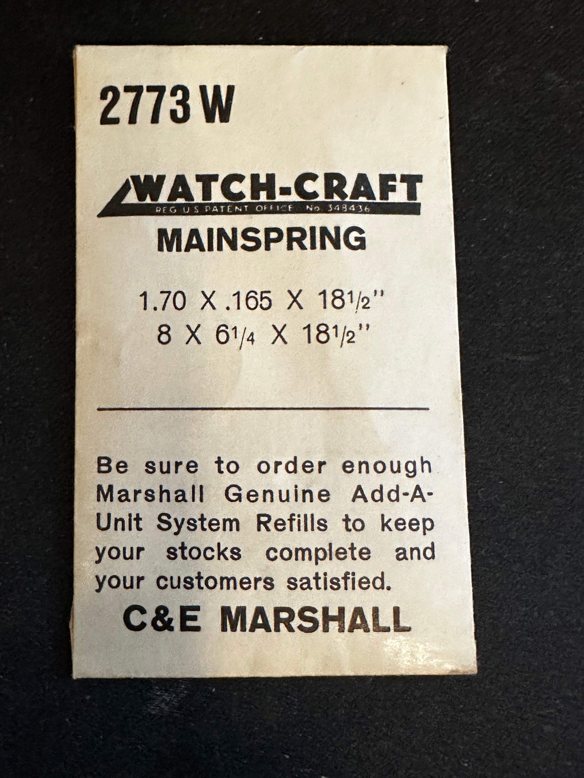 WATCH-CRAFT Mainspring 2773W for Landeron caliber 2, 3 Chronograph – Alloy
