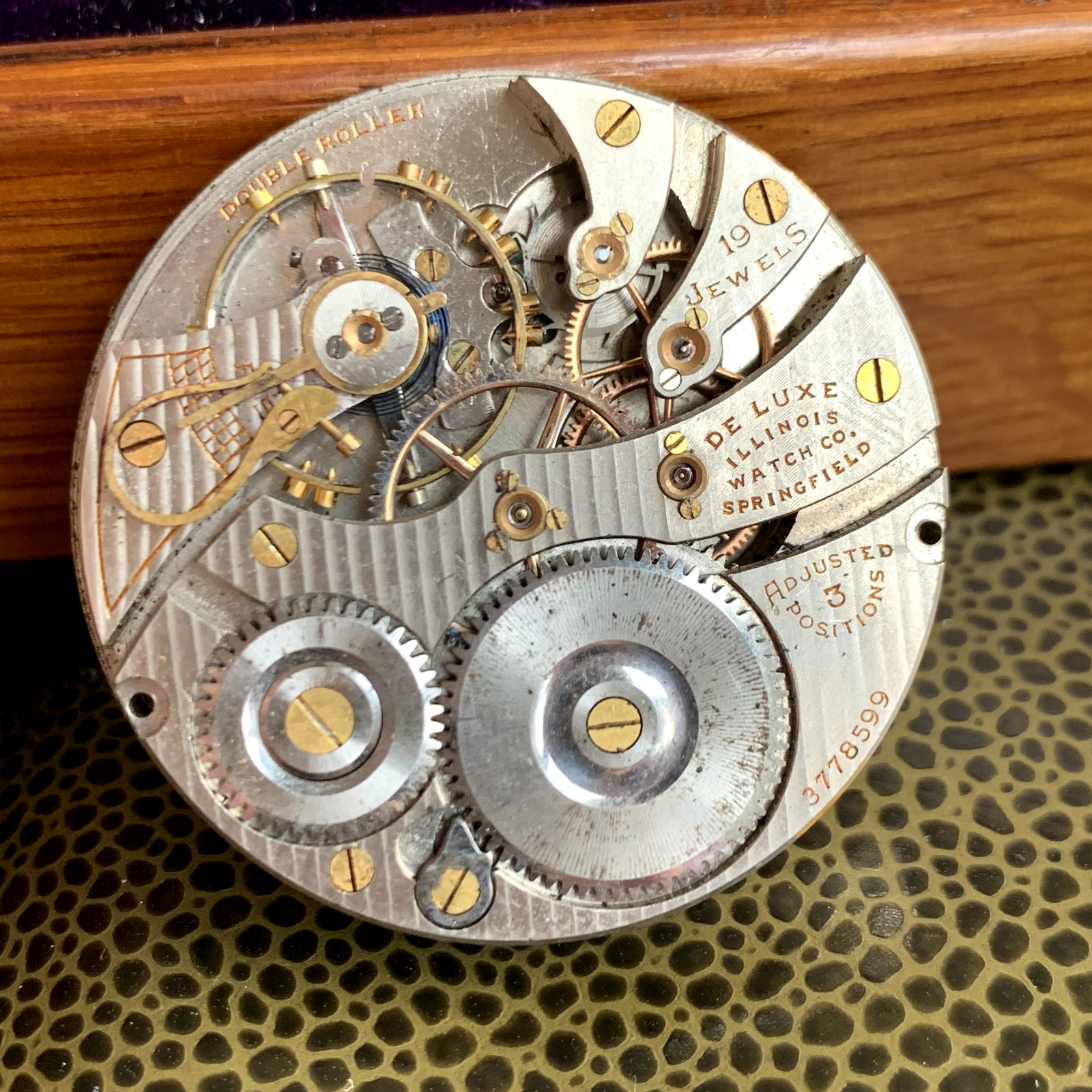Illinois Grade 706 16S 19J Open Face Pocket Watch Movement Repair