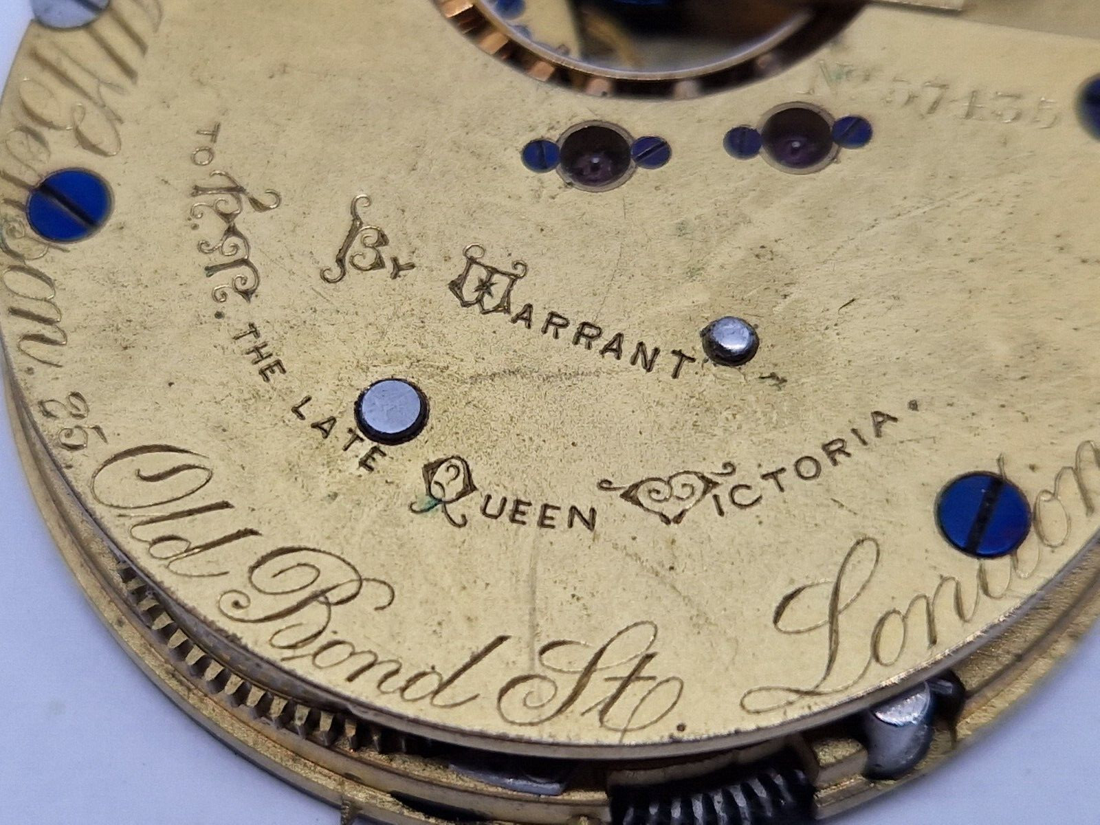 Antique J W Benson pocket watch movement Queen Victoria movement