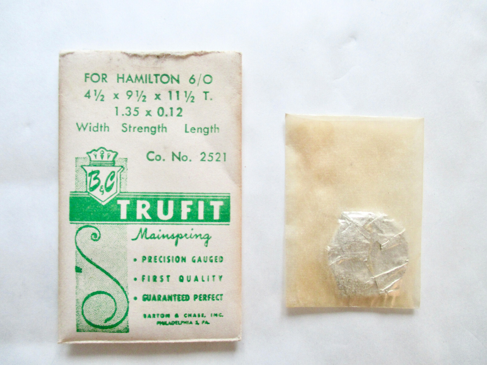 Barton & Chass Trufit Molla Principale Per Hamilton 6/O ( Molla Da Cilindro)