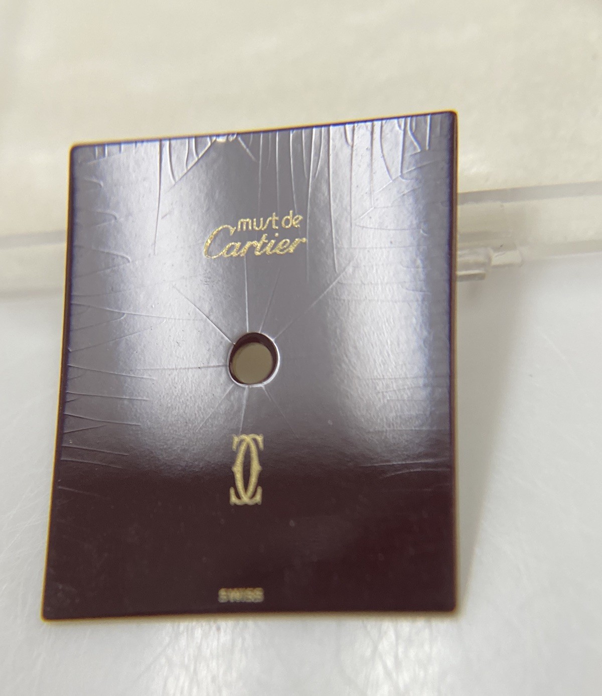 Original Cartier Must de Cartier Tank Vermeil GM/LM Burgundy Dial