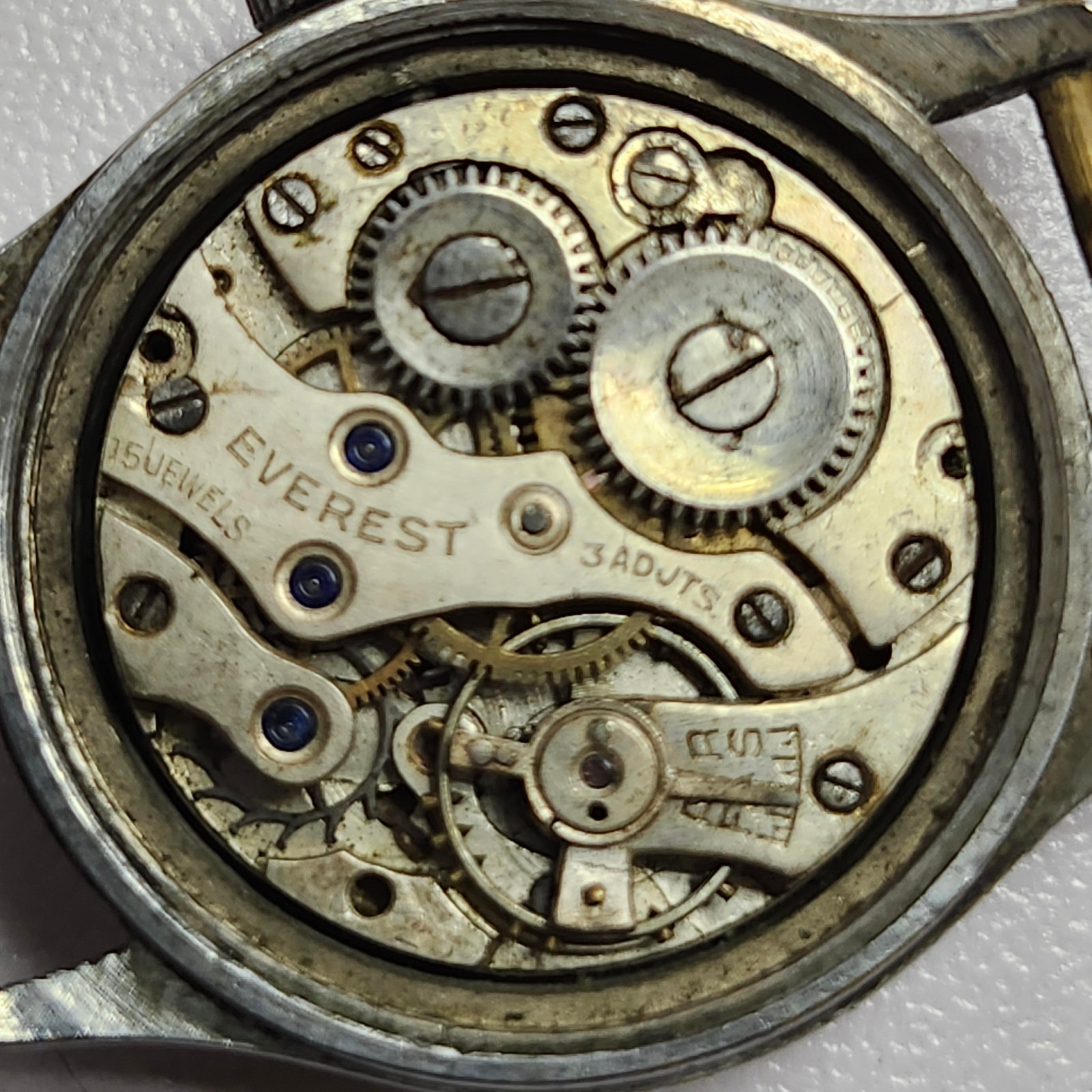 Mido Waterproof Sector Dial Watch Case & 15J Everest Swiss Movement Parts
