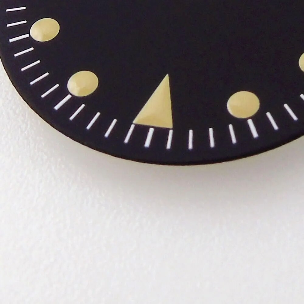 Vintage 28.5mm Black Watch Dial Fit NH35 NH36 Movement Date Window Luminous Part