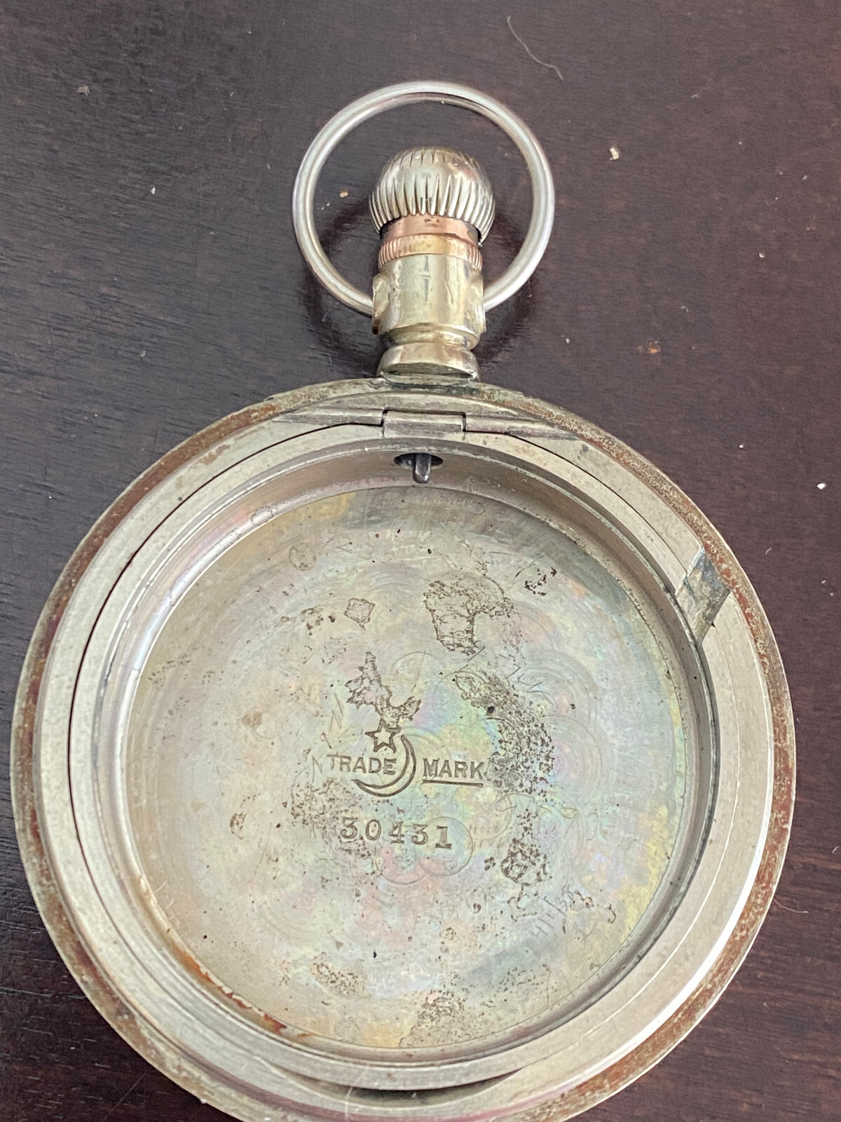 VINTAGE 18S CRESCENT POCKET WATCH CASE ONLY, SWING OUT, PENDANT AND LEVER SET