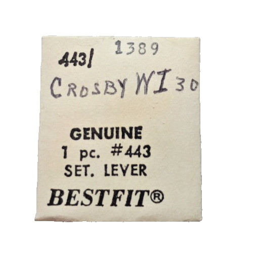 Crosby WI30 Set Lever watch part #443/1389 fits Benrus HF4B86 Westclox A261