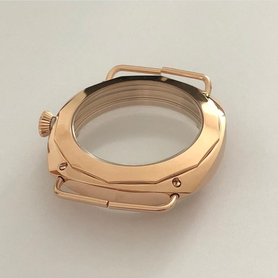 1pc 45mm Watch Case Watch Repair Parts 18K Gold For ETA6497/6498/ST3600 Movement