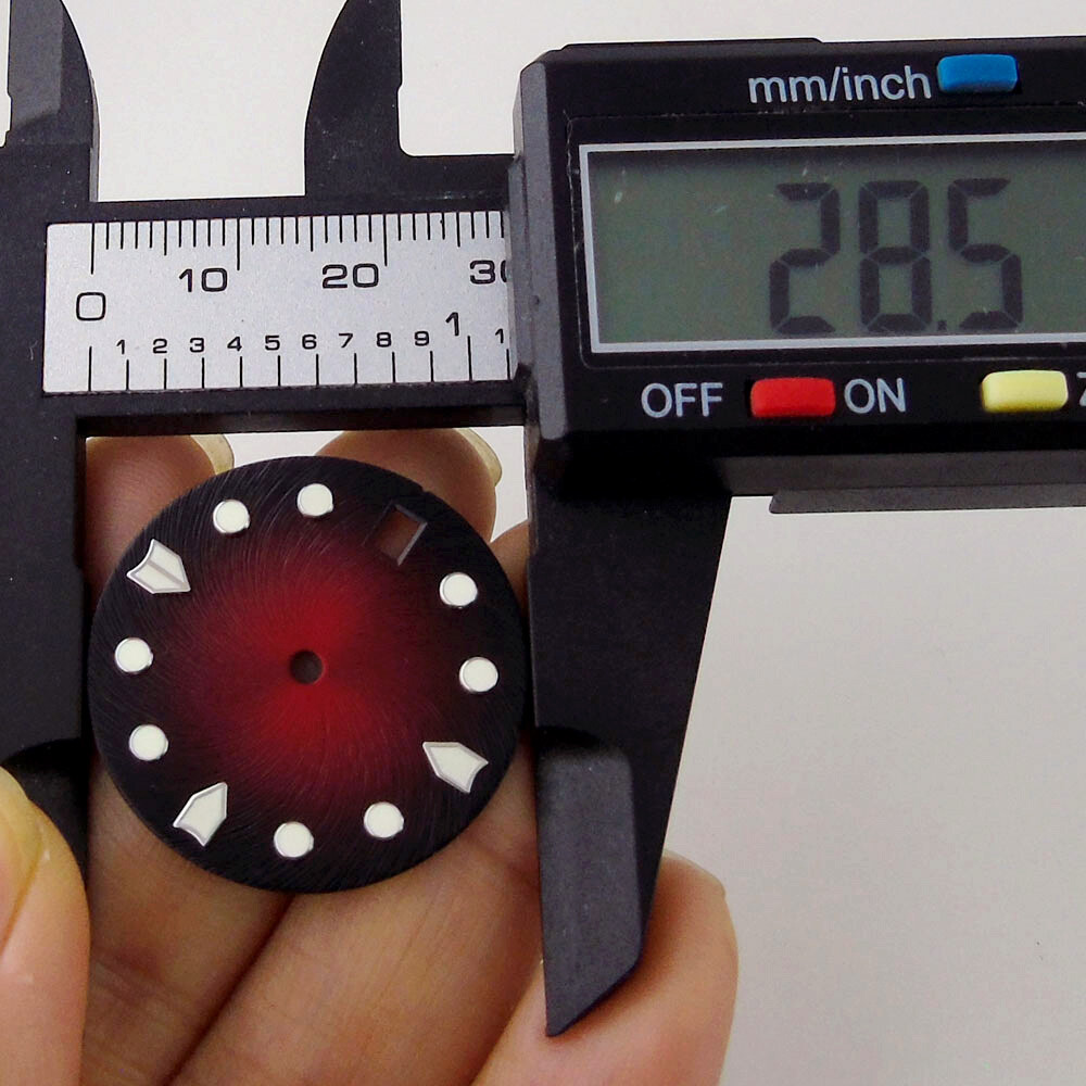 28.5mm Japan NH35A Sterile Black Blue Grey Red Watch Dial Luminous Watch Part