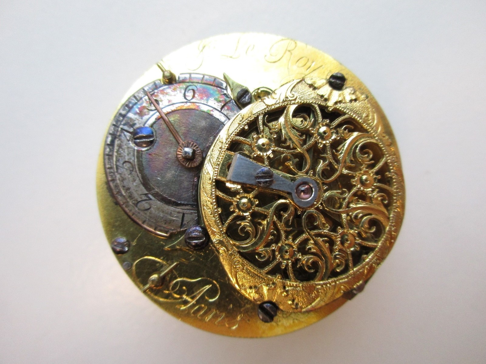 Verge Fusee pocket watch movement Le Roy Paris – for parts