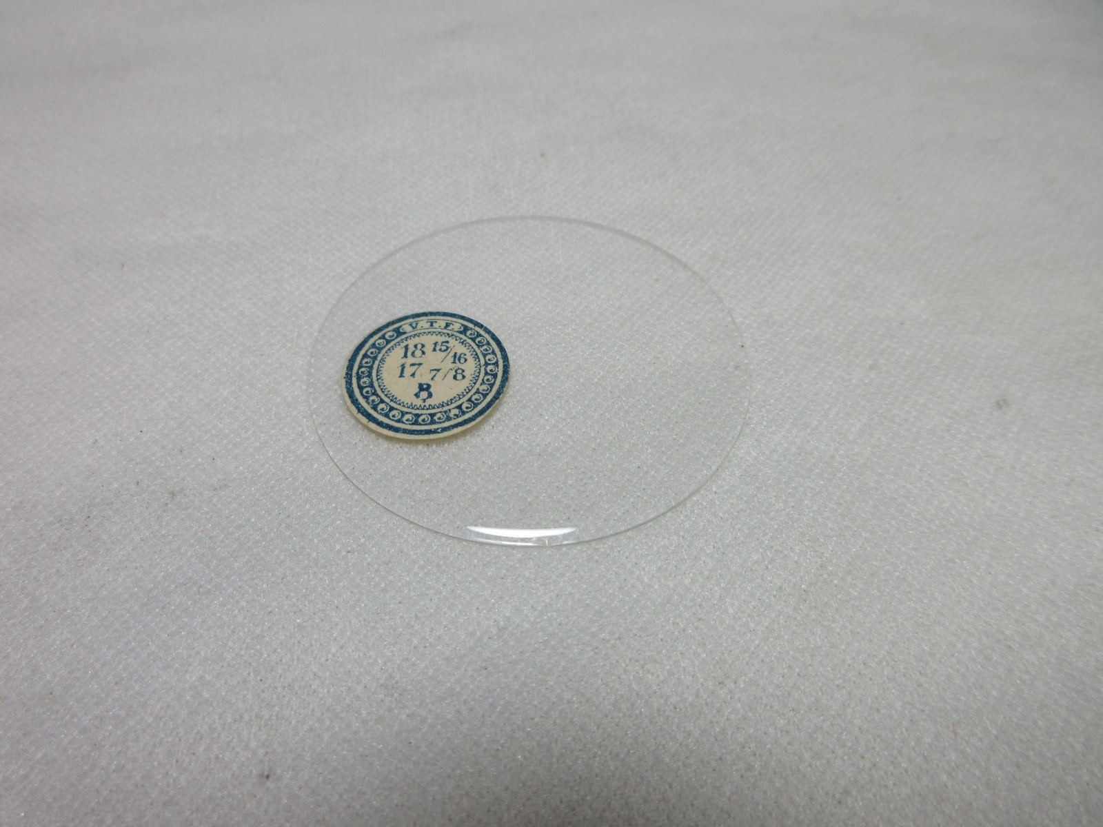 GLASS POCKET WATCH CRYSTAL SIZE 18 15/16 H 8 REPLACEMENT WATCHMAKER #398