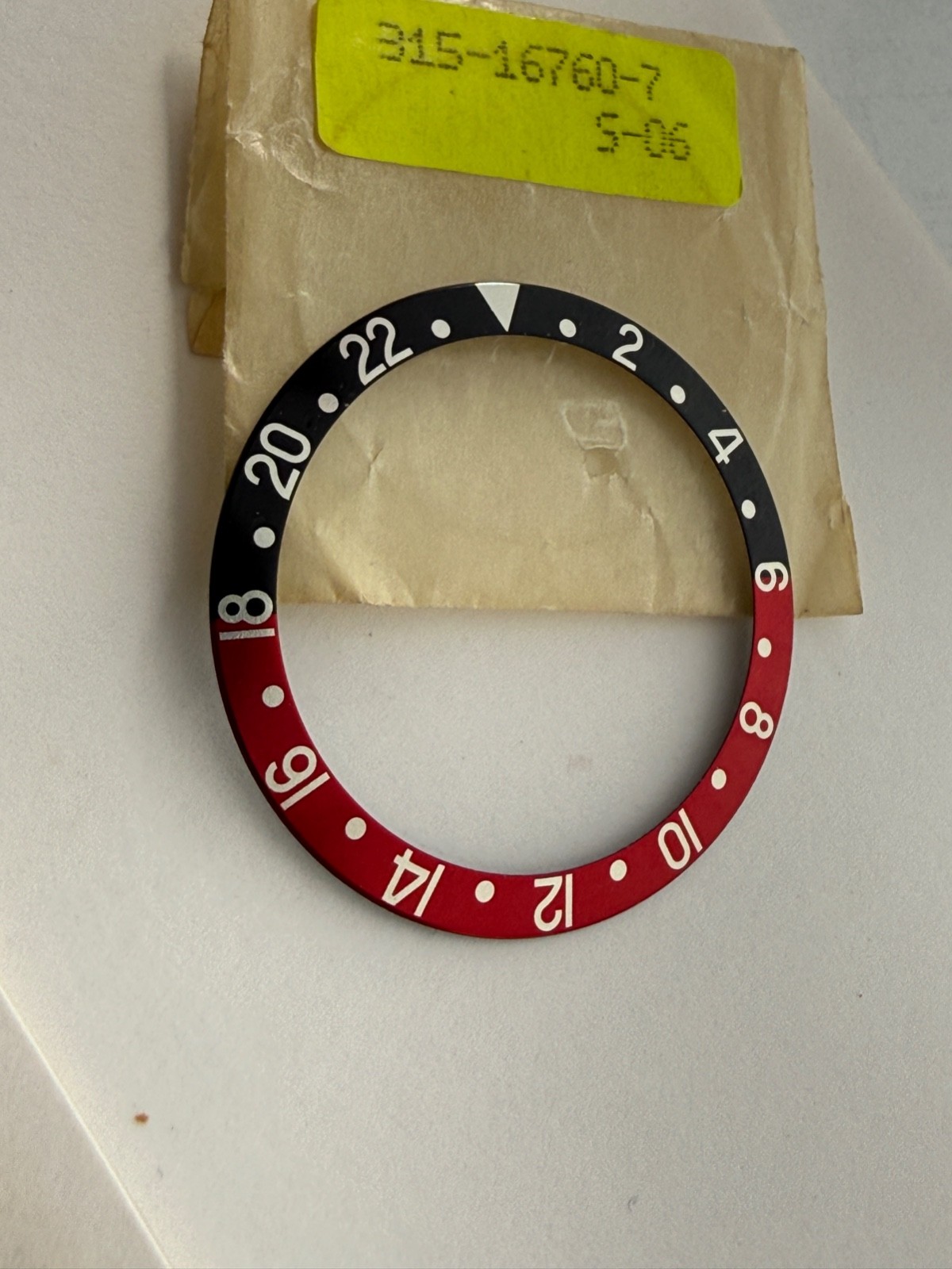 ROLEX GENUINE GMT COKE BEZEL INSERT Part# B315-16760-7-A1 For 16710 16700 16760