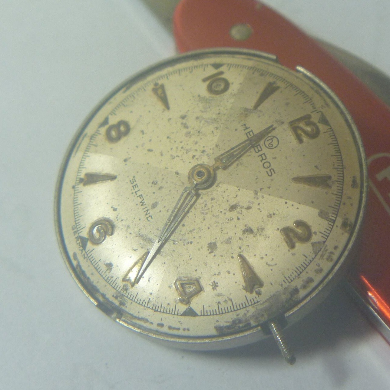 1960s Helbros 17 Jewels Gents Selfinding Otero 48 Base Cal Movt & Dial- Parts!