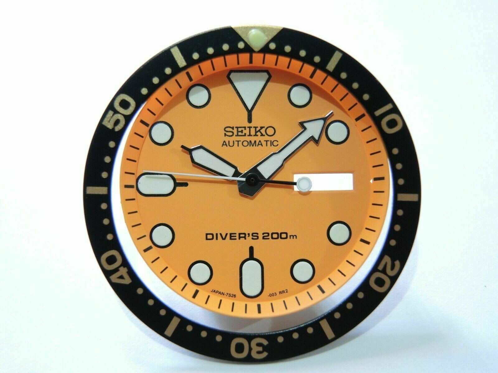NEW ORANGE DIAL,MINUTE TRACK,HANDS,INSERT LARGE DIVERS SKX011J /SKX007 /NH36