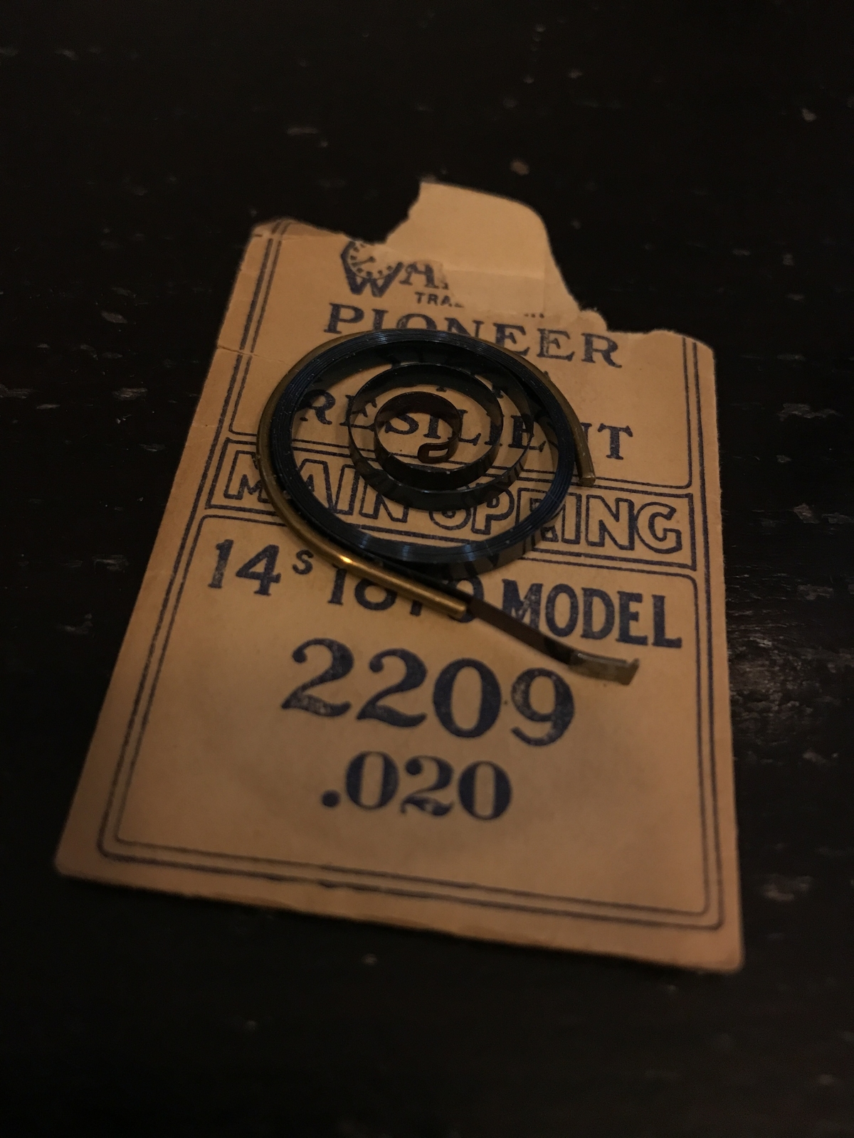 Waltham Factory Mainspring for 14s 1870 Model No. 2209 – Steel