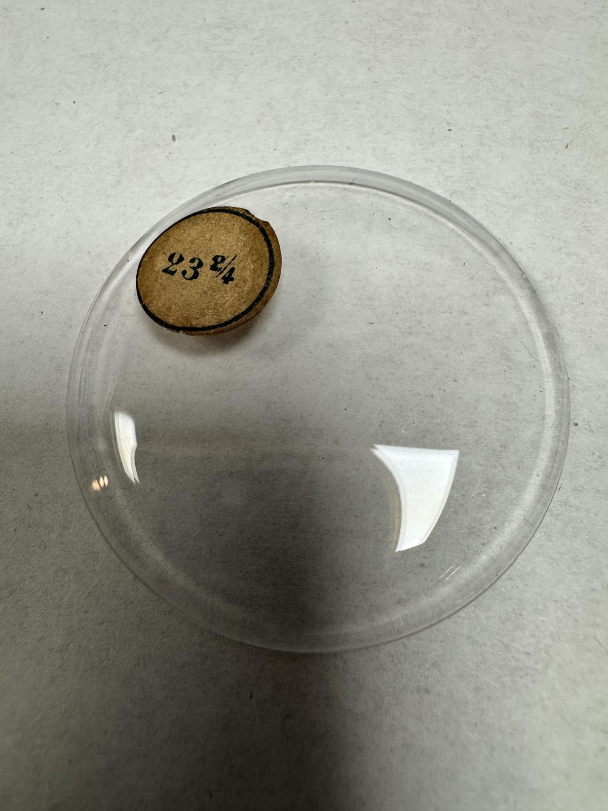 Vintage Unmarked Pocket Watch Acrylic Crystal Domed 45.93mm 23 3/4 Clear Lens