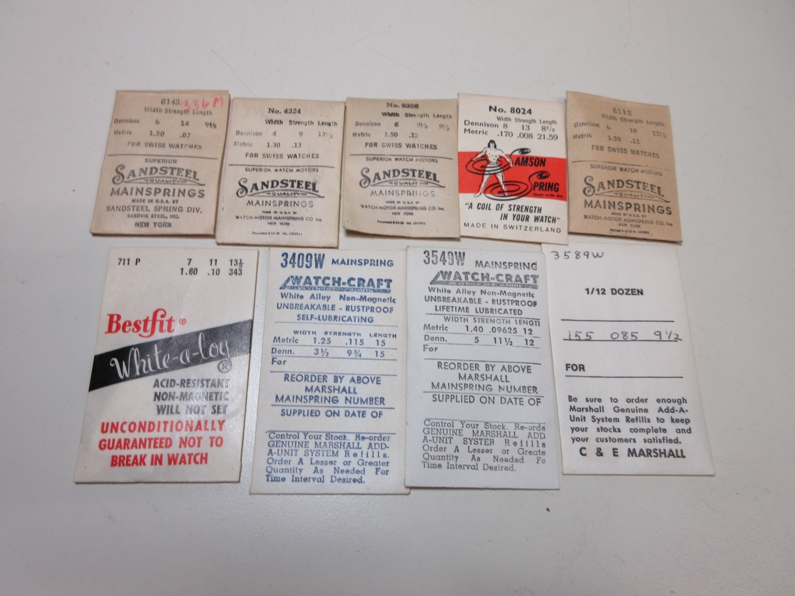 VINTAGE LOT OF 75 WATCH MAIN SPRINGS WATCHMAKER REPLACEMENT PARTS ASSORTED # 13