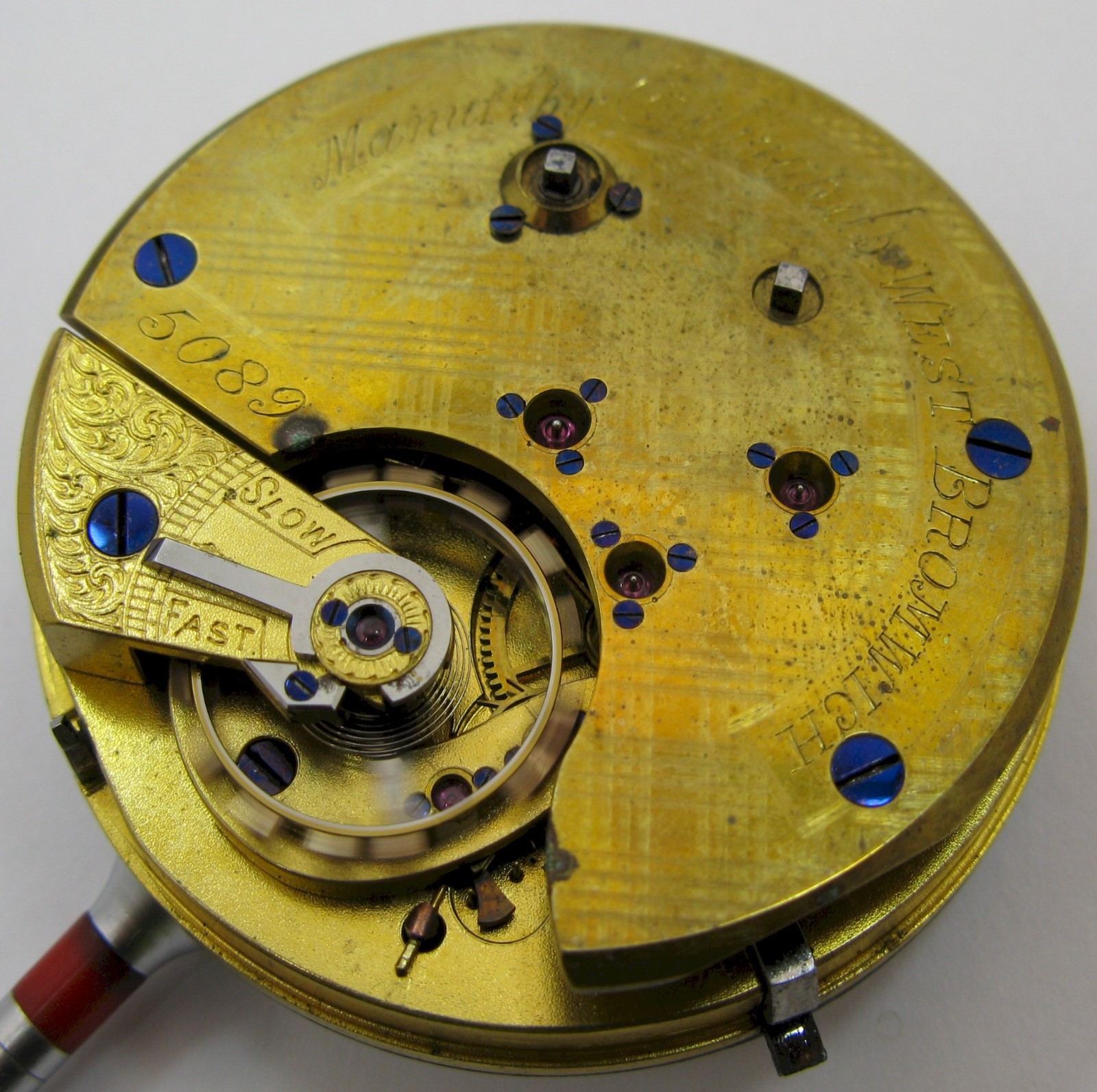 Experimental Pocket stop Watch Edwards West Bromwich Key Wind & Set dia: 48.2 mm