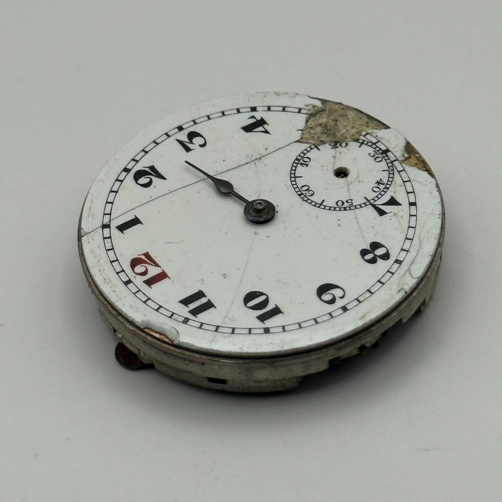 Pinnacle Trench Watch Movement Sub Seconds Red 12 Swiss Manual Wind Parts 28.8mm
