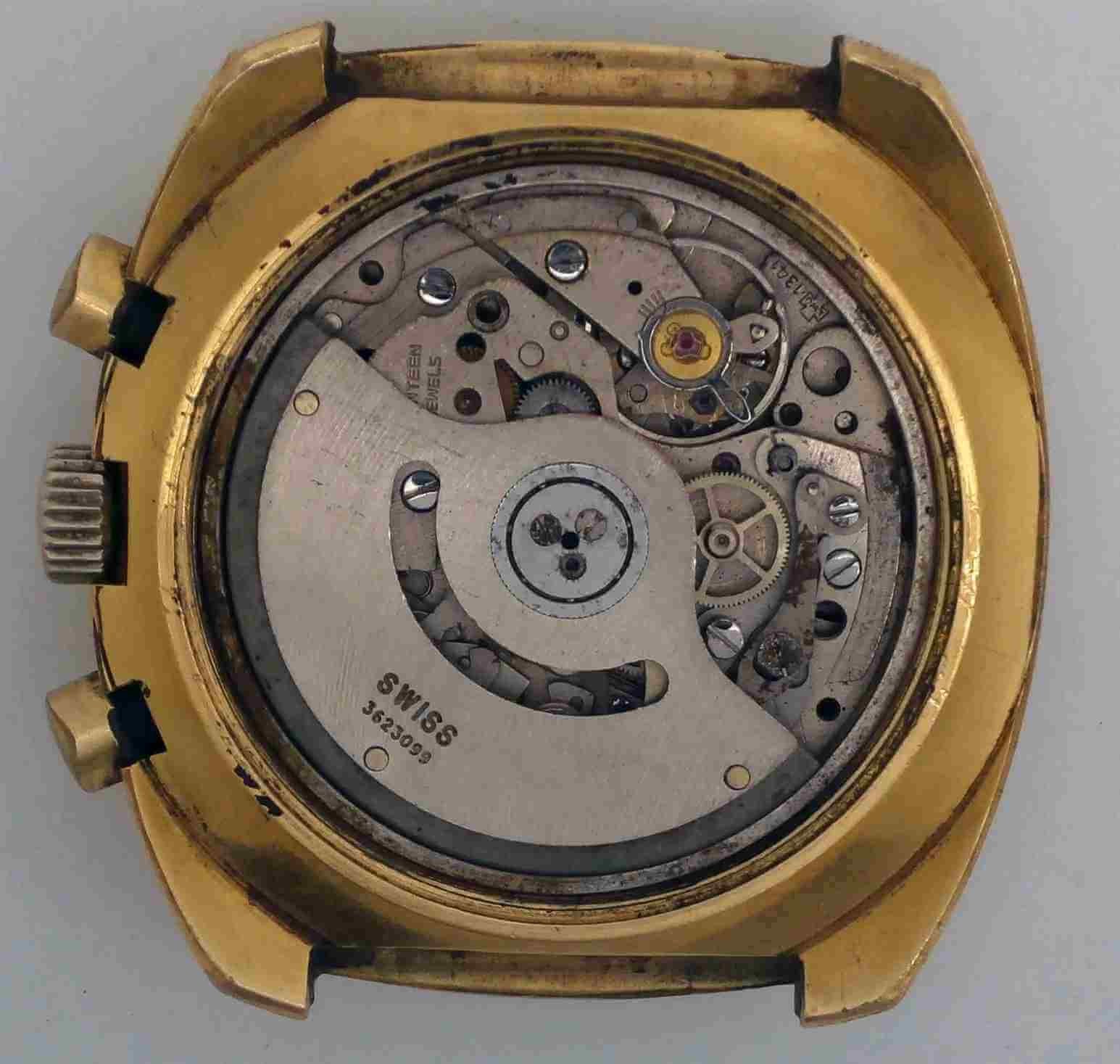 VTG PHILIP MORRIS Gold Plated Chrono. Ref: 9805. Cal: Lemania-1341. Service