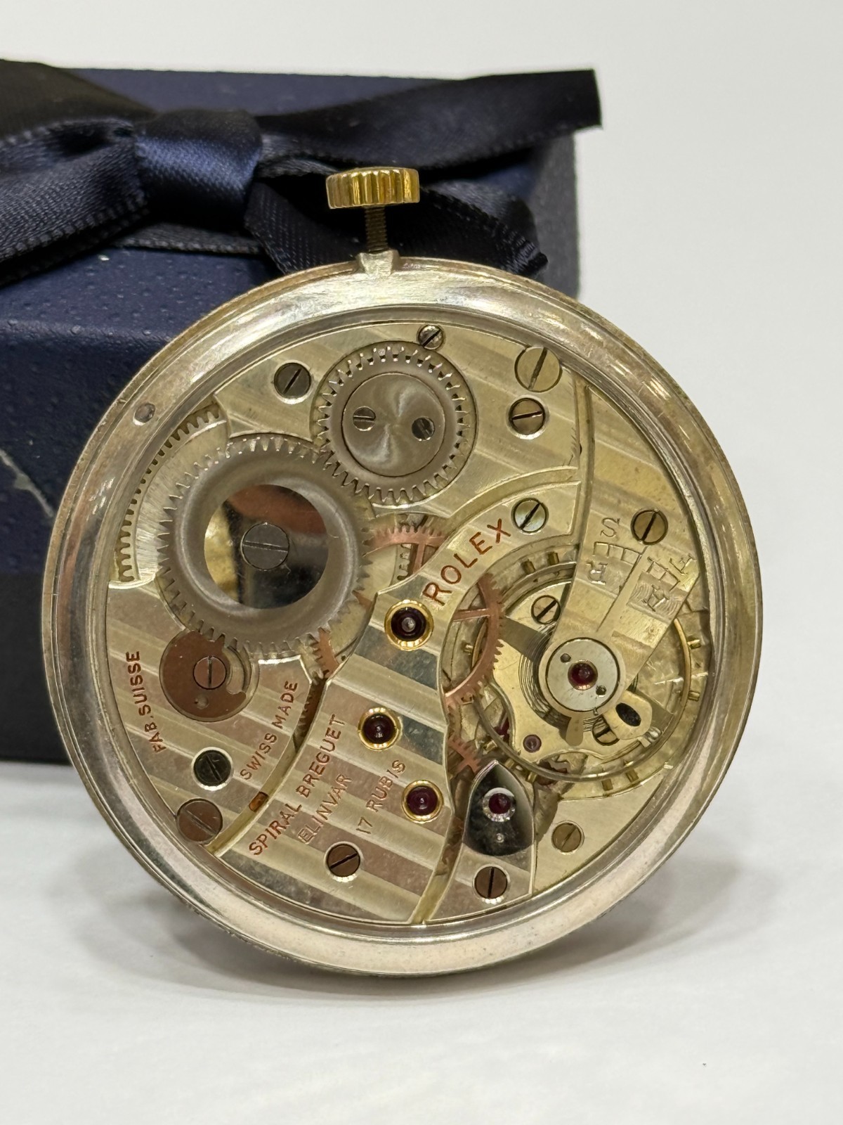 Rolex Pocket Watch Movement Manual Swiss Made Spiral Breguet Running