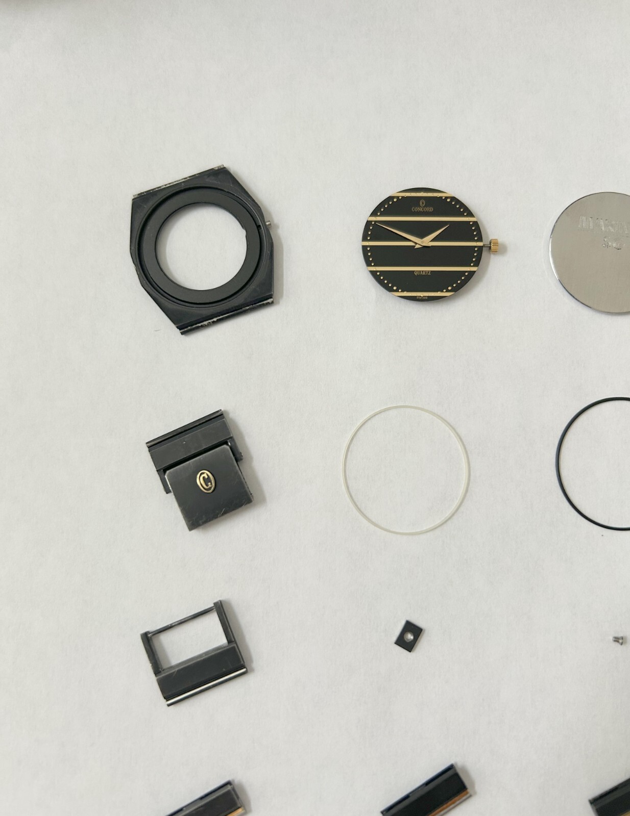 Concord Mariner SG 2tone 14k gold and black watch parts 18mm extra links