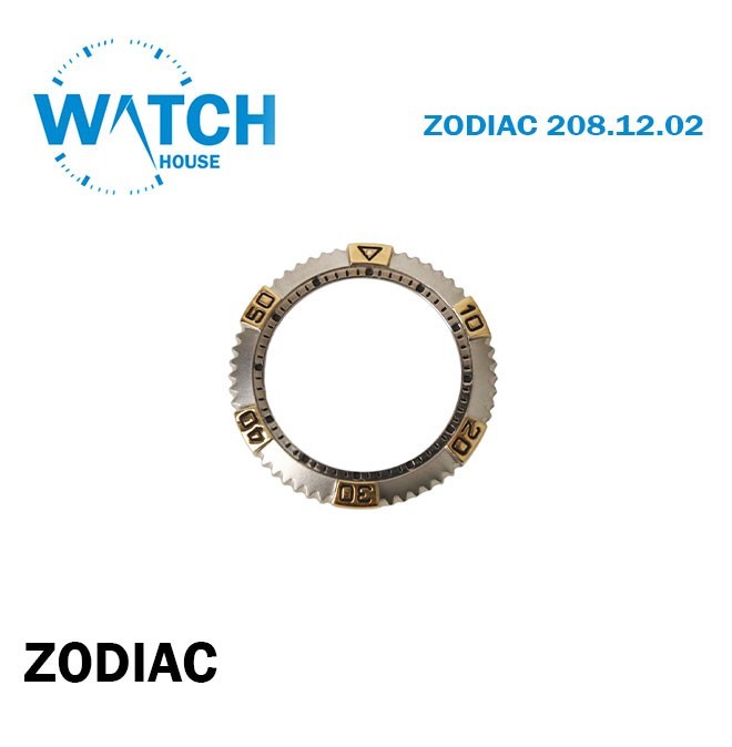 Zodiac Diver Bezel Insert 26.50mm For Zodiac 208.12.02 Silver Gold Two Tone