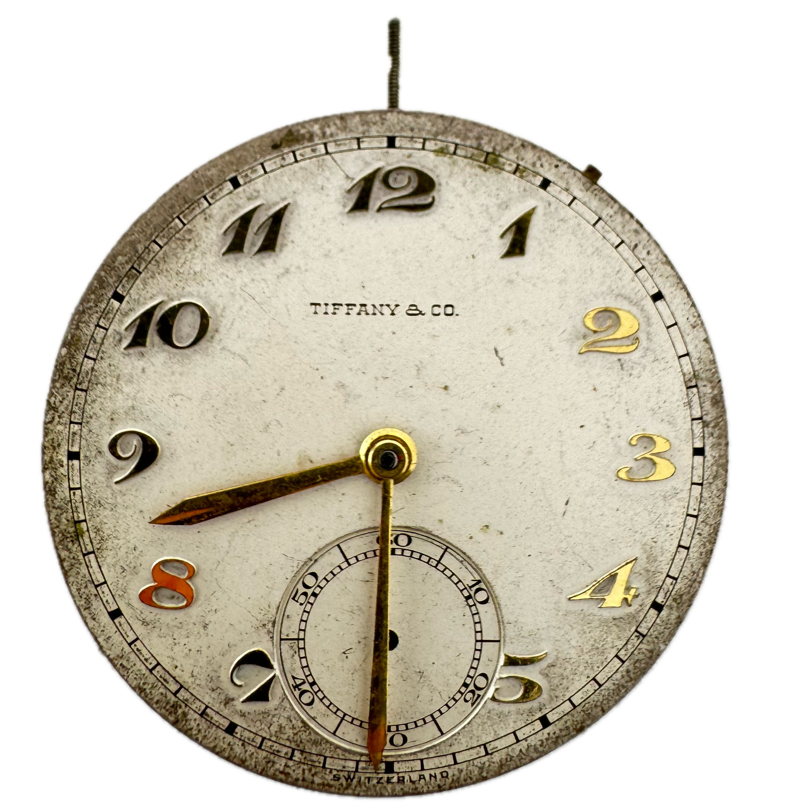 Vintage Tiffany & Co. Movado 17J Mechanical Pocket Watch Movement Private Label