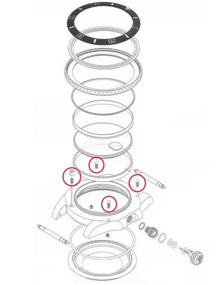 Bezel Click Springs Set For Rolex Submariner 116610, 114060, 116613 etc.