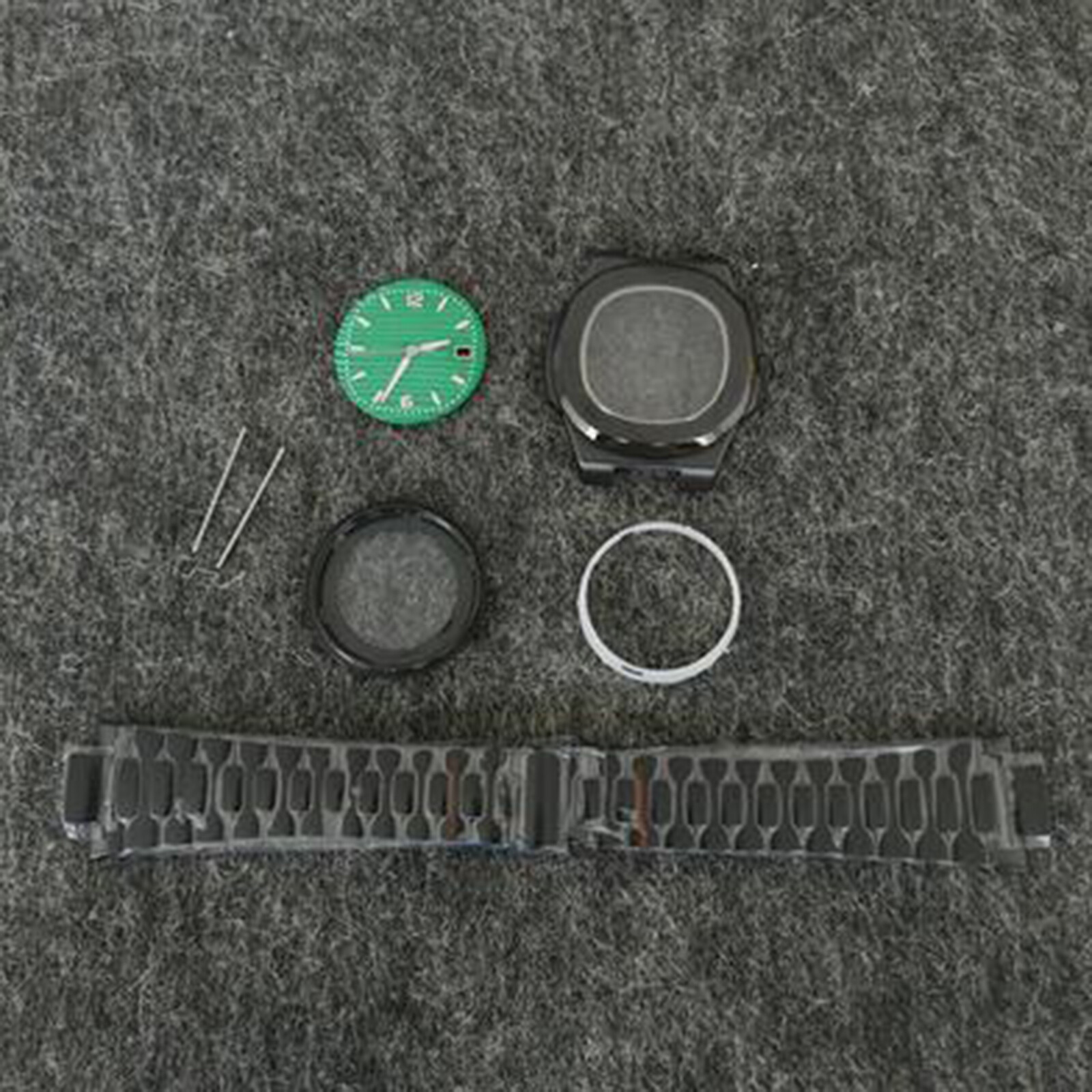 41MM Nautilus Style Black Watch Case Strap Sapphire Glass for NH35/NH36 Movement