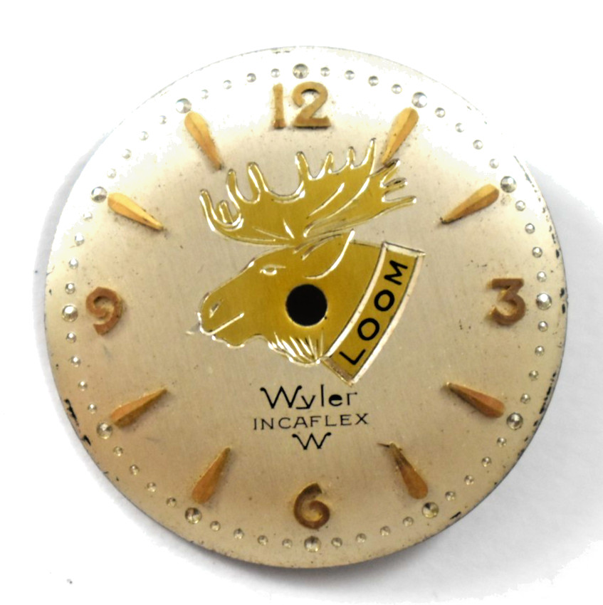 Vintage Wyler Custom Moose/Loom Wrist Watch Dial 25.26mm lot.ra