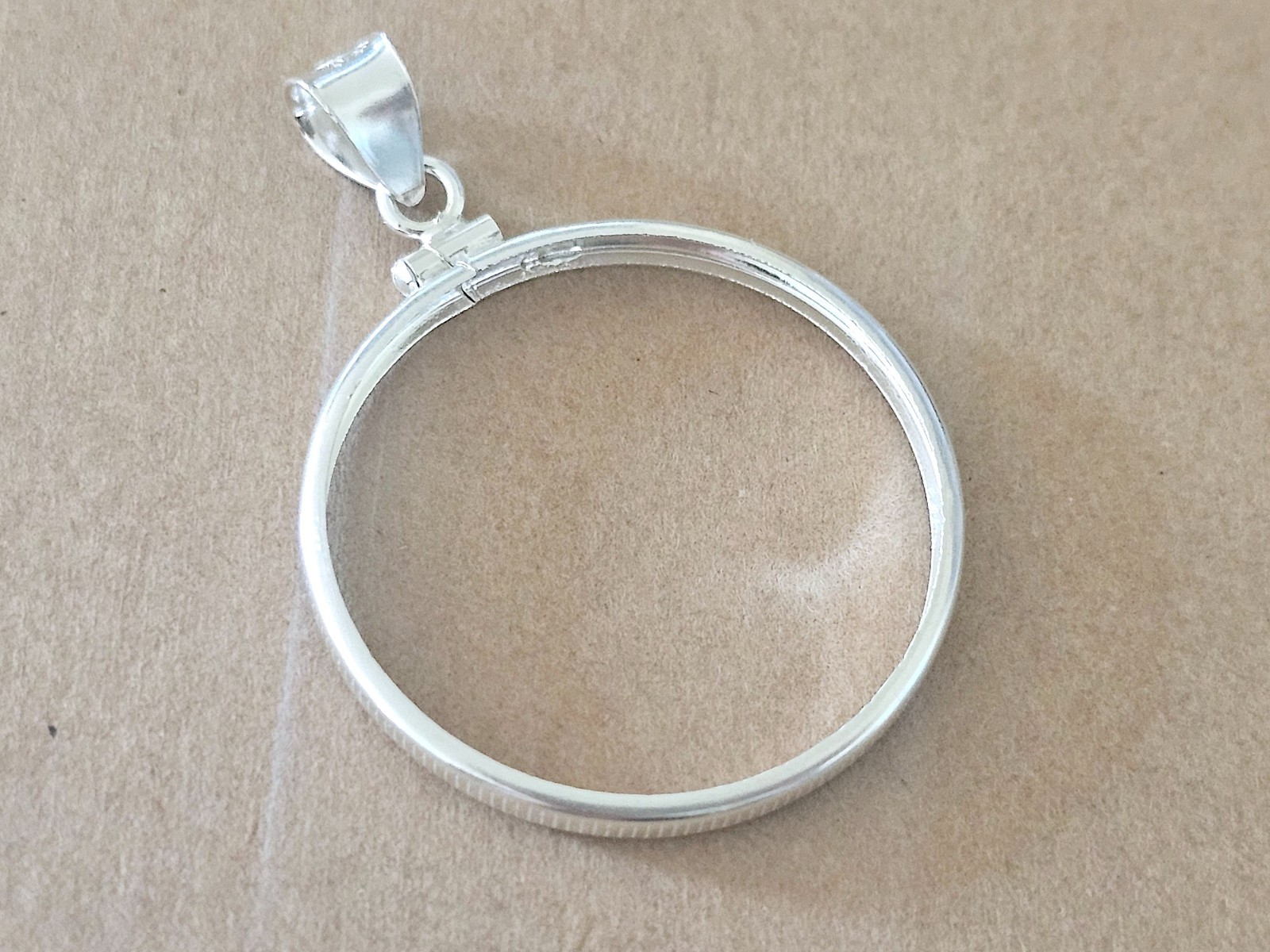 925 Sterling Silver Screw Top Simple Bezel for 30mm Half Dollar 50 Cents Coins