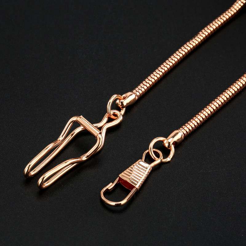1pc Black/Silver/Rose Gold Color Snake Chain for Quartz Mechanical Pocket Watch