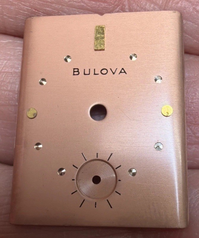 Vintage Bulova Watch Dial Face Plate Only Copper Colored New Other Rectangle