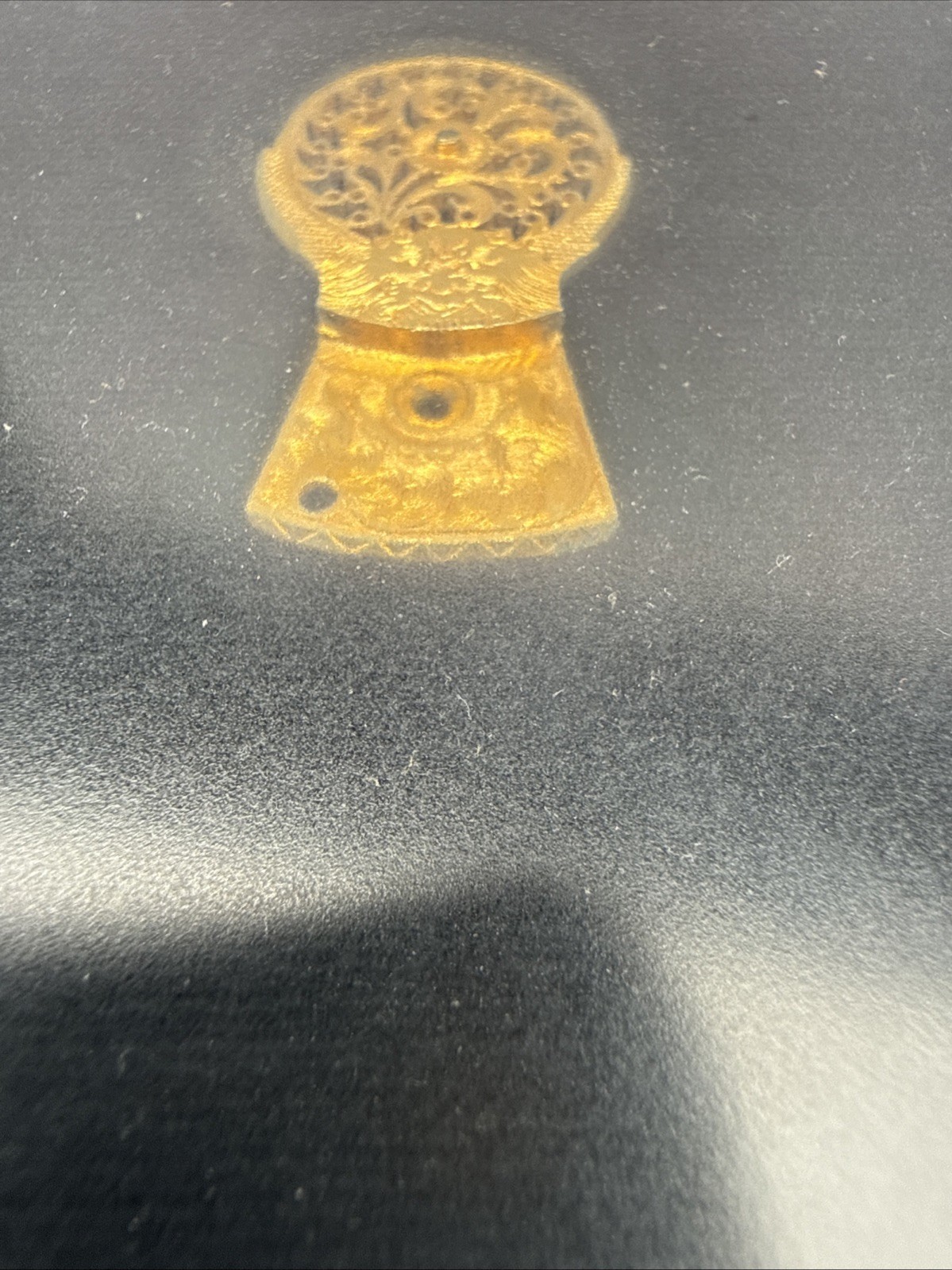 Antique English Engraved Brass Watchcock, Balance Wheel Cover, Circa 1770