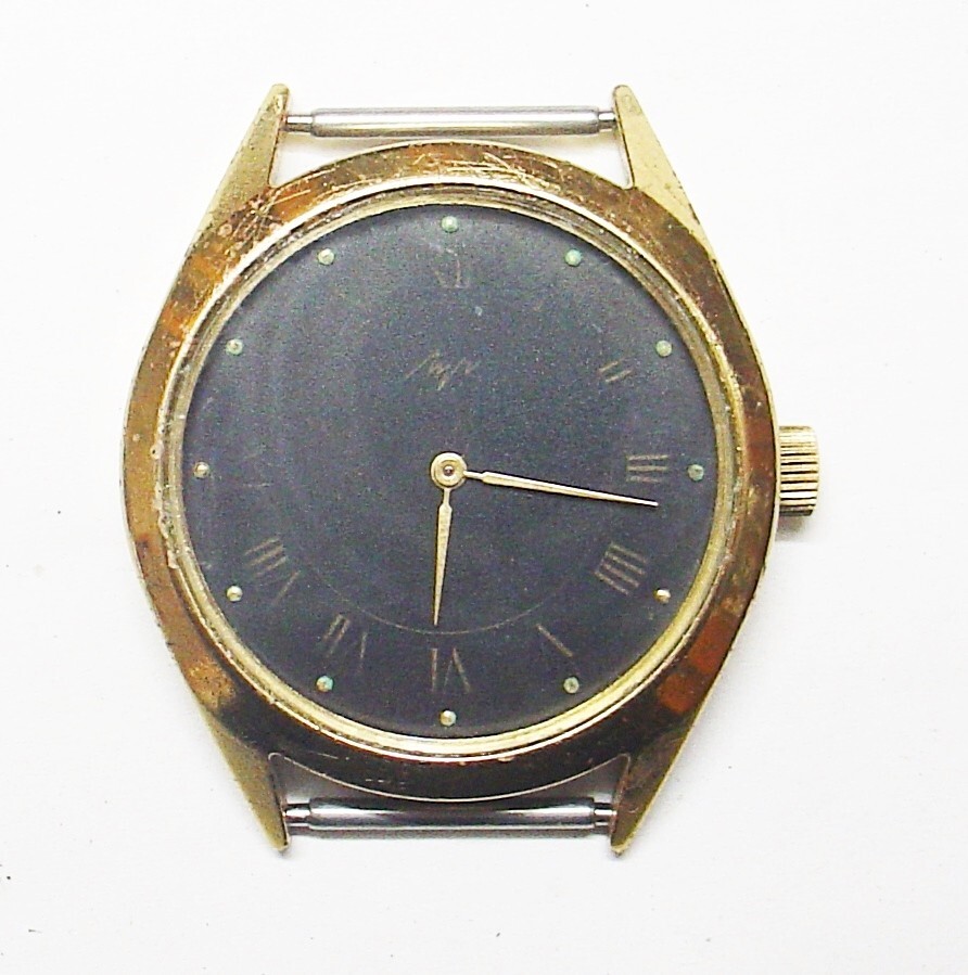 Vintage Mens watch Luch Belarus (USSR) Black Dial