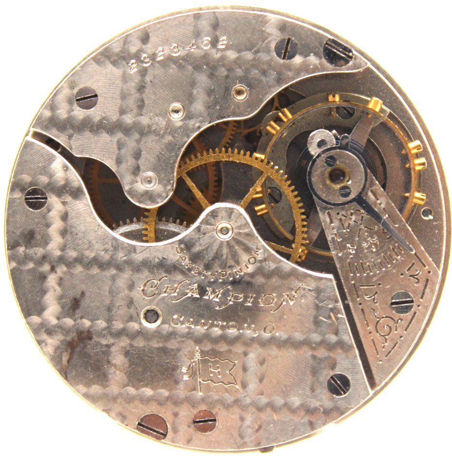 1907 HAMPDEN POCKET WATCH MOVEMENT 2323462 GRADE: CHAMPION H 16s 7j (BA3)