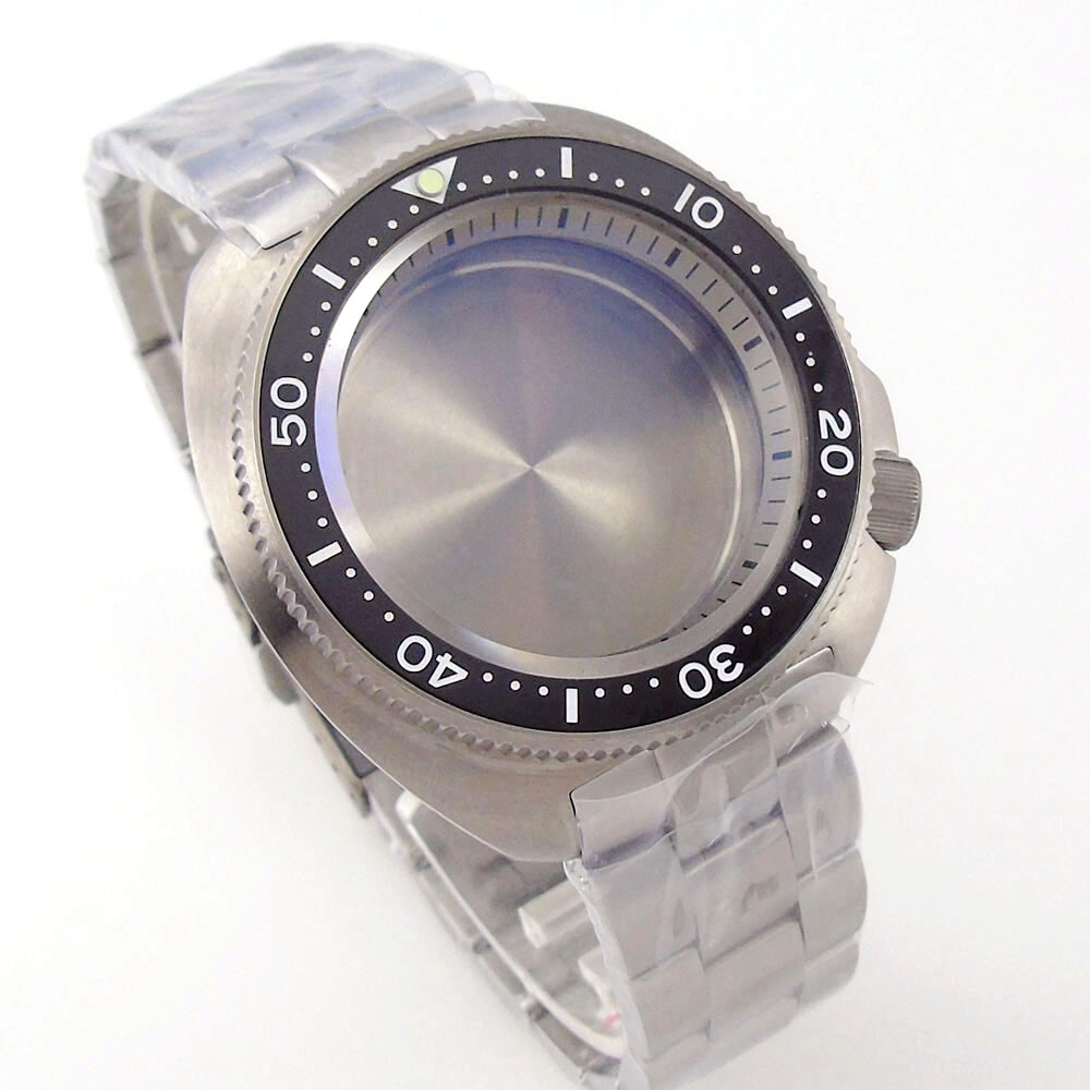 45mm sapphire glass super titanium Watch Case fit NH35 NH36 SKX007/009 200atm