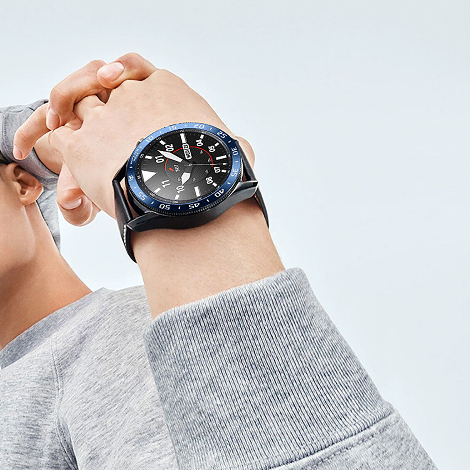 Metal Watch Steel Bezel Ring Circle Adhesive Cover for Samsung Galaxy Watch 3
