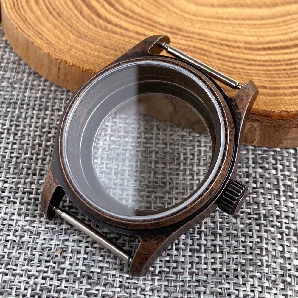 Retro Aged Distress 36/39mm Pilot Copper Color Watch Steel Case Fit NH35 ETA2824