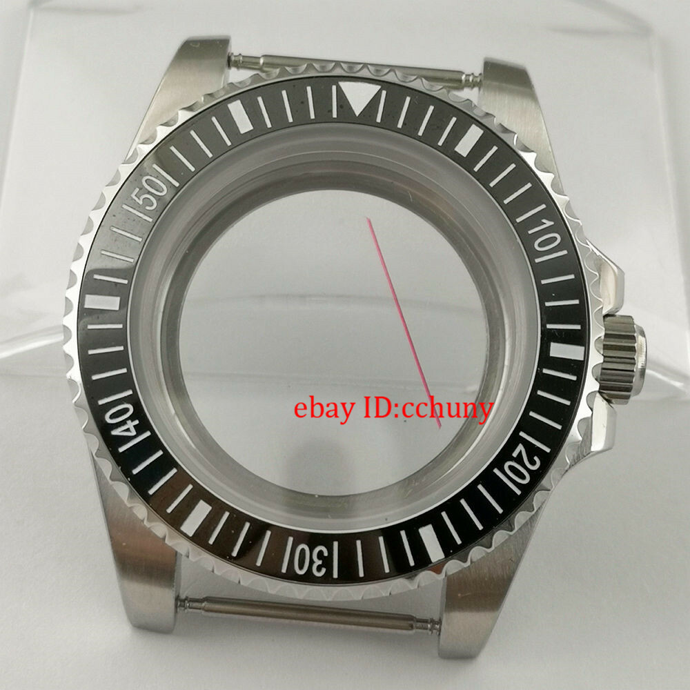 40mm Sapphire glass Watch Case black Ceramic Bezel Fit NH35 NH36 NH35A Movement