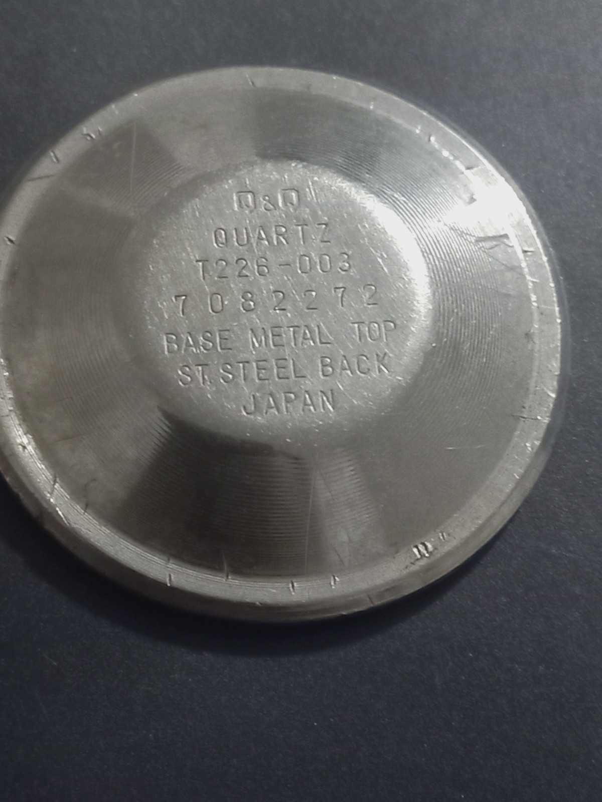 Q&Q Watch Caseback Quartz Caseback Ref. T226-003 Screw-Down Ø 34mm Japan