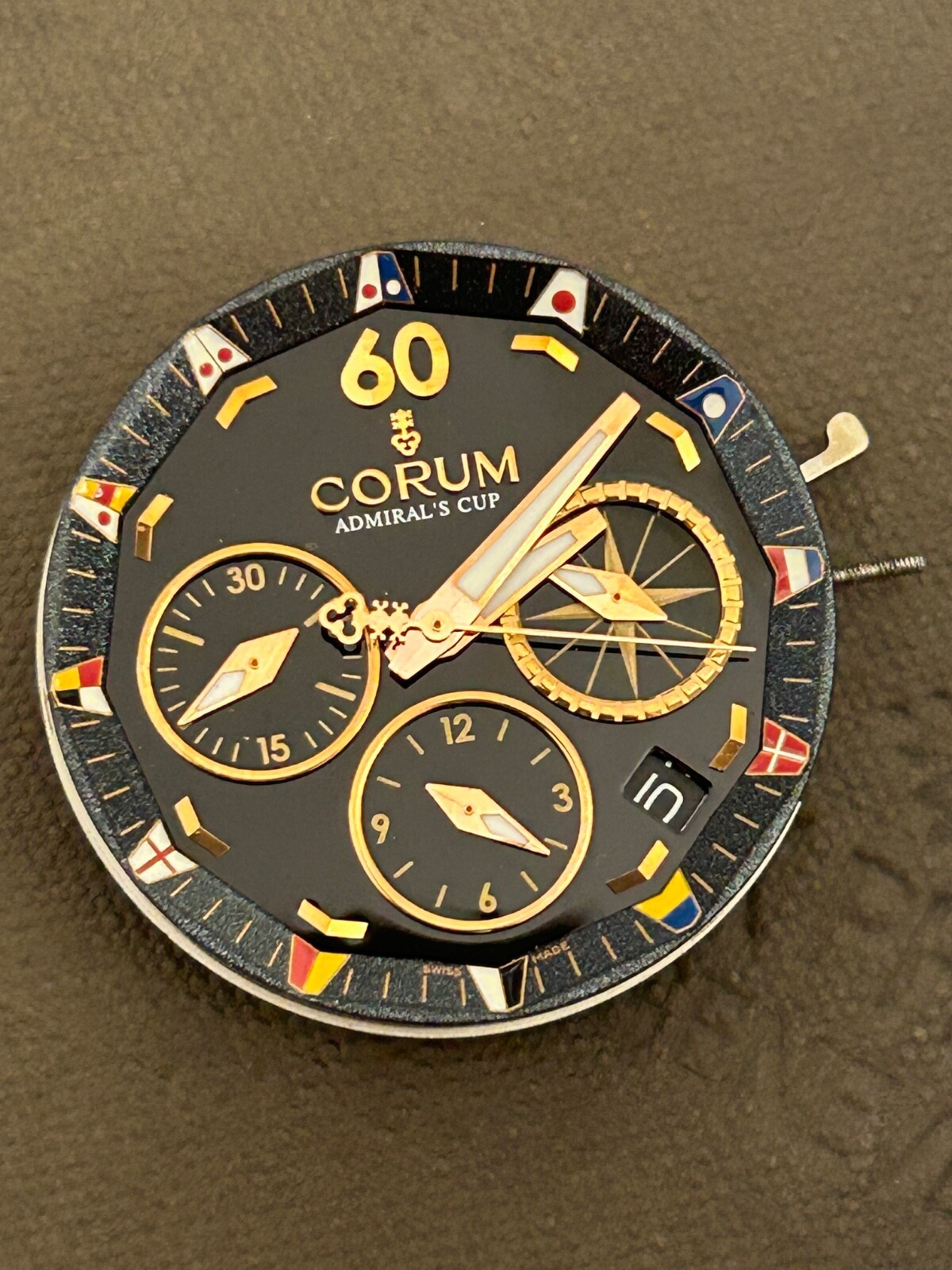 Corum Admiral*s Cup Chronograph Movement ETA 2894 Working need service Black